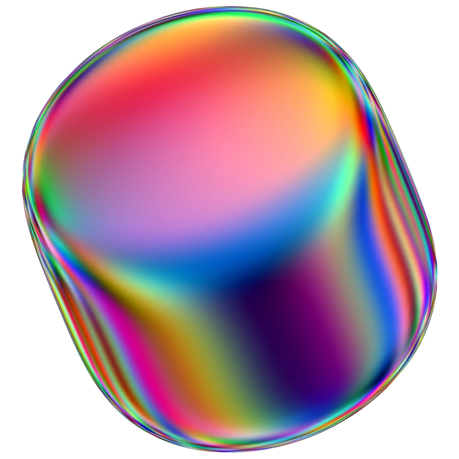 潮流酸性全息金属镭射机能彩虹3D立体几何图形png免抠图片素材【002】